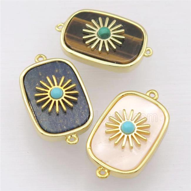 mix Gemstone rectangle connector