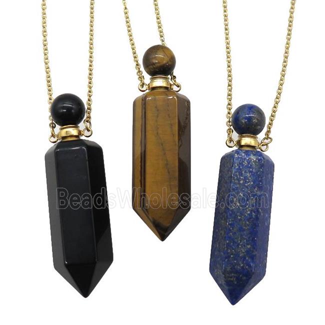 mixed Gemstone perfume bottle Necklace