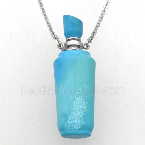 Magnesite Turquoise Perfume Bottle Necklace