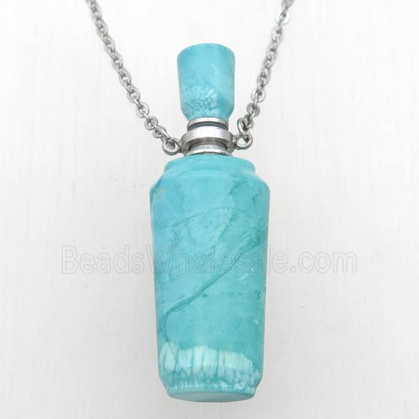Magnesite Turquoise Perfume Bottle Necklace