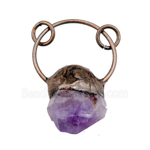 purple amethyst pendant, antique red