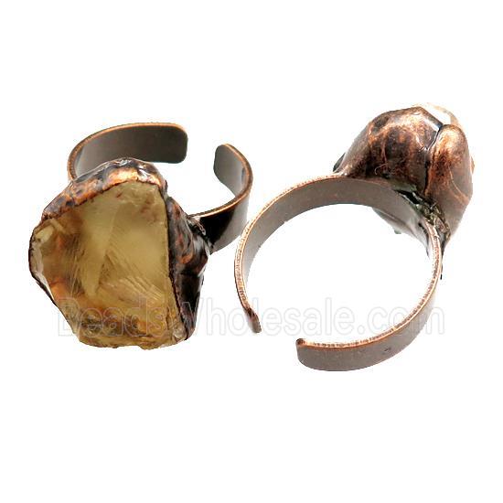 Citrine Rings, adjustable, antique red