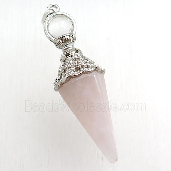 rose quartz pendulum pendant