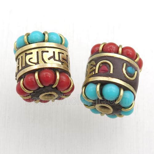tibetan tube beads, brass