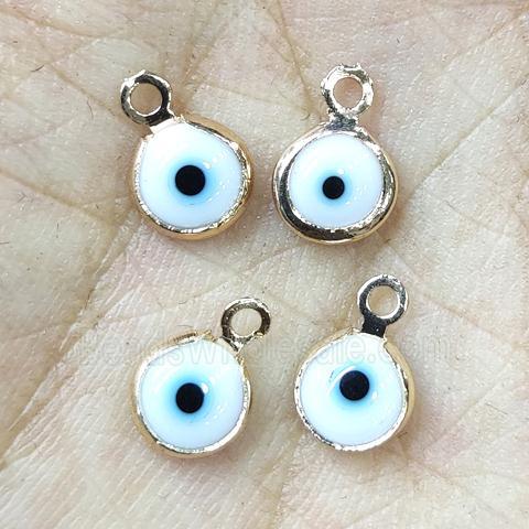 white Lampwork evil eye pendant
