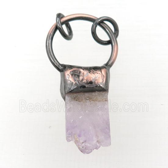 Amethyst Druzy pendant, antique red