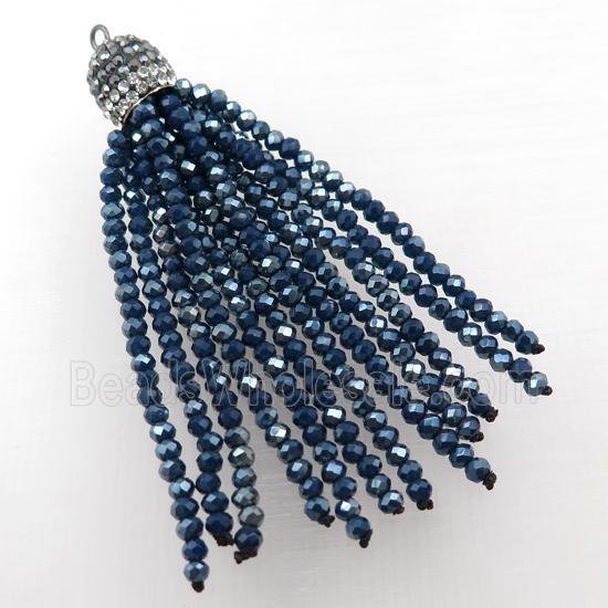 Tassel pendant with crystal glass