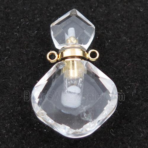 clear Quartz perfume bottle pendant