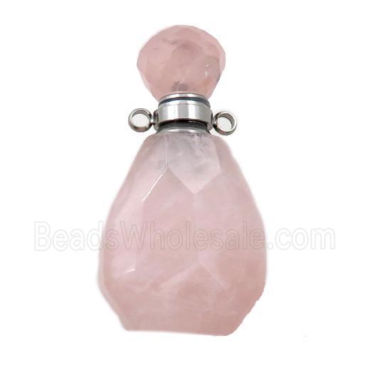 Rose Quartz perfume bottle pendant