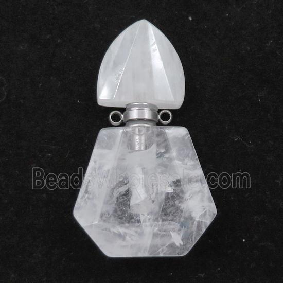Clear Quartz perfume bottle pendant