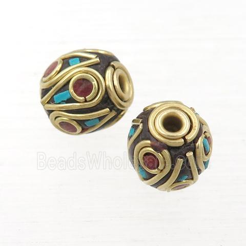 tibetan style brass round beads