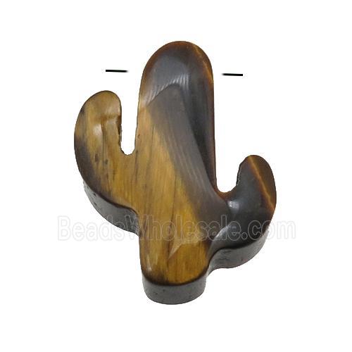 Tiger eye stone cactus pendant