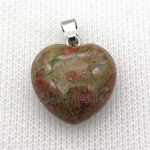 Unakite heart pendant