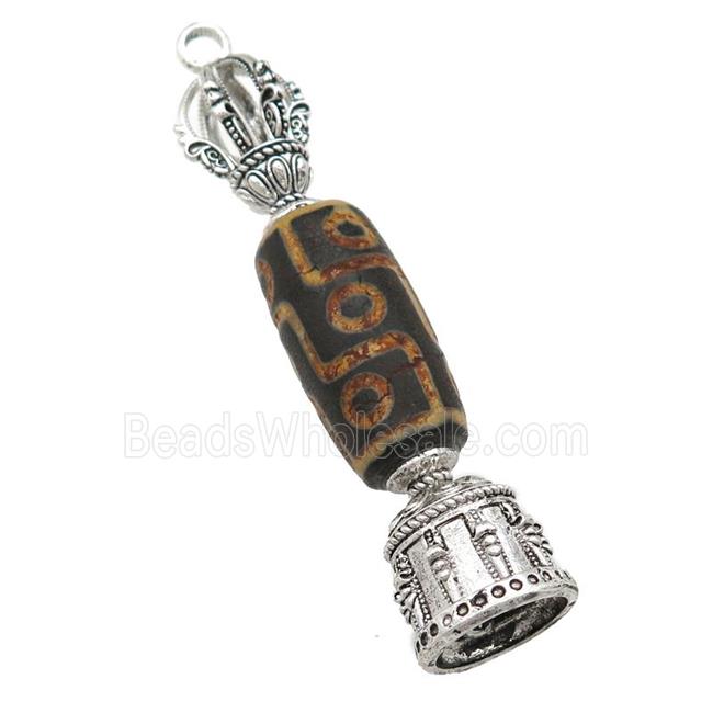 tibetan style Agate pendant, antique silver