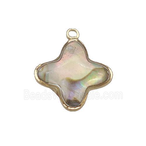Abalone Shell colover pendant, gold plated