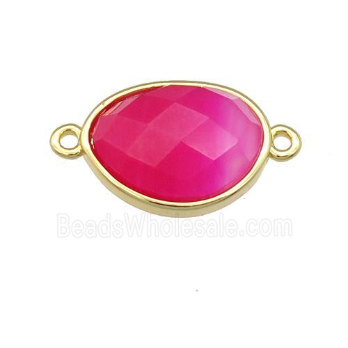red teardrop connector, gold plated