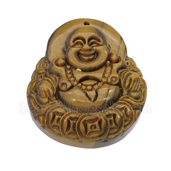 Tiger Eye Stone Buddha Pendant