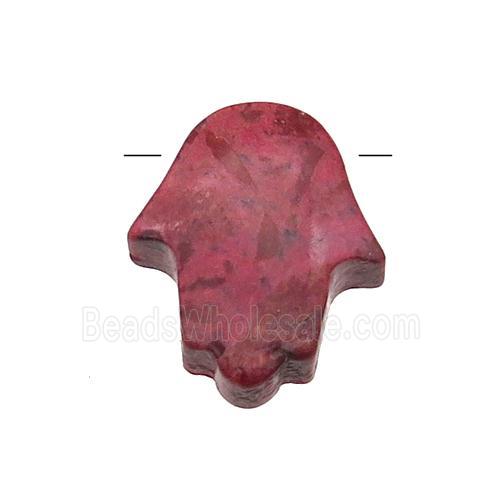pink Rhodonite hamsahand pendant