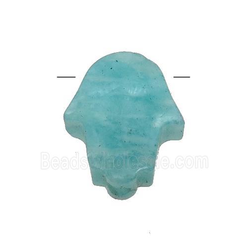 green Amazonite hamsahand pendant