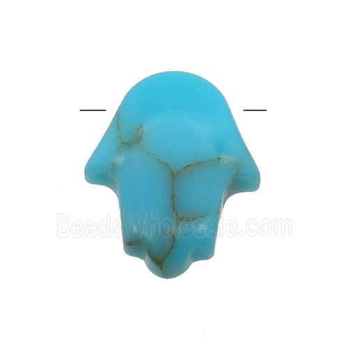 blue Turquoise hamsahand pendant, dye