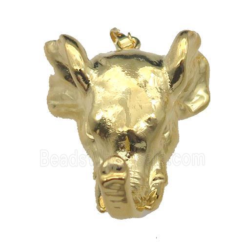 Resin Elephant pendant, gold plated