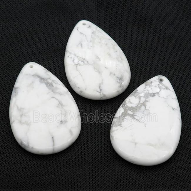 white Howlite Turquoise teardrop pendant