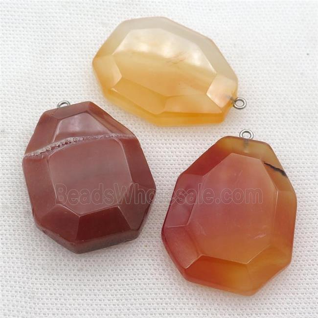 red Carnelian Agate slice pendant