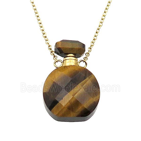 Tiger eye stone perfume bottle Necklace