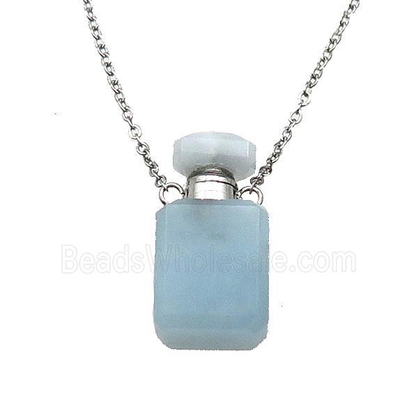 blue Aquamarine perfume bottle Necklace