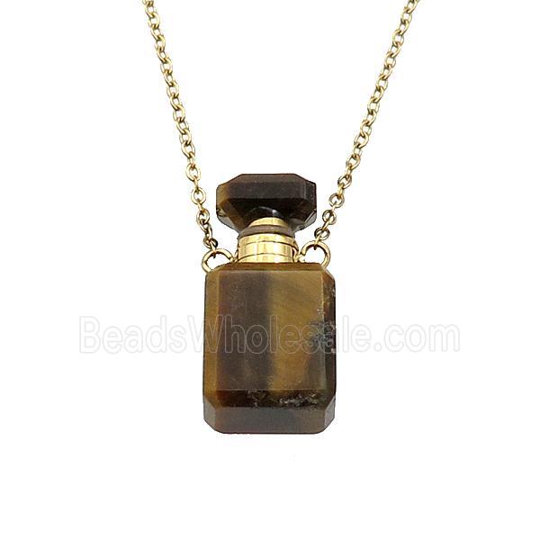 Tiger eye stone perfume bottle Necklace