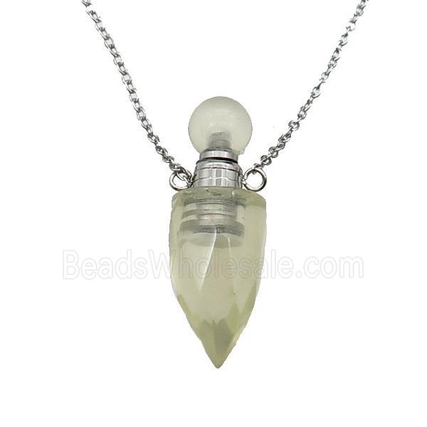 Lemon Quartz perfume bottle Necklace