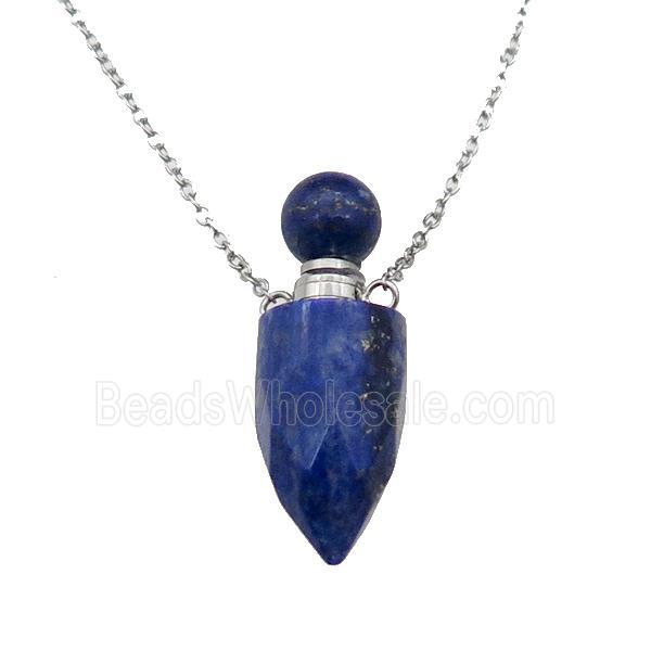 blue Lapis perfume bottle Necklace