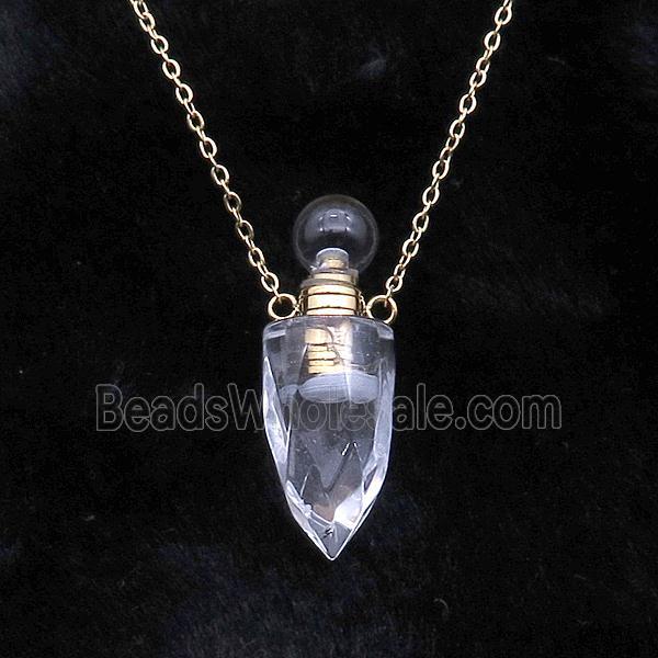 Clear Quartz perfume bottle Necklace