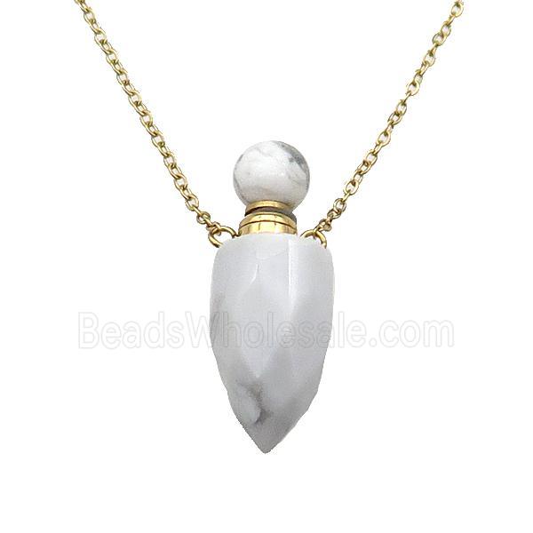 white Howlite Turquoise perfume bottle Necklace