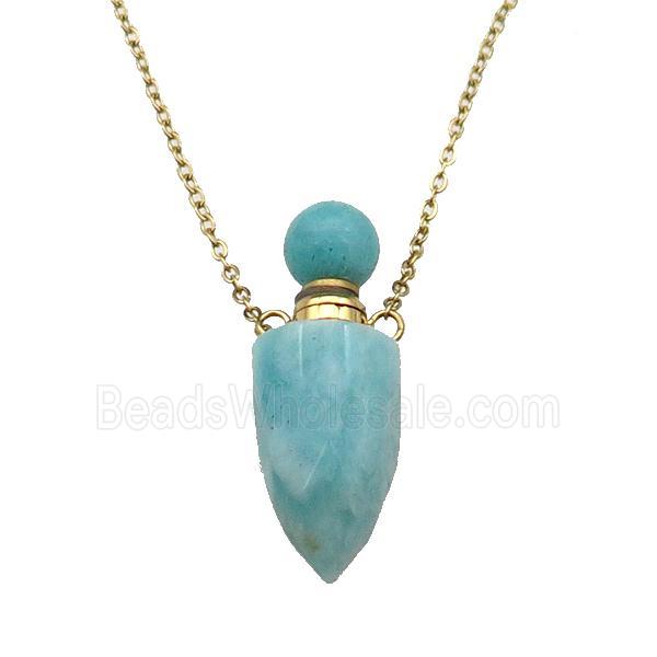 green Amazonite perfume bottle Necklace