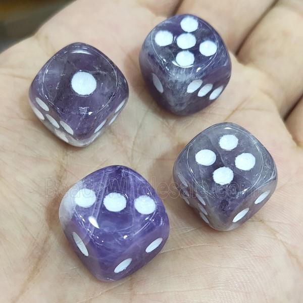 Purple Amethyst Cube Dice