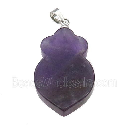 Amethyst Shield Pendant Purple