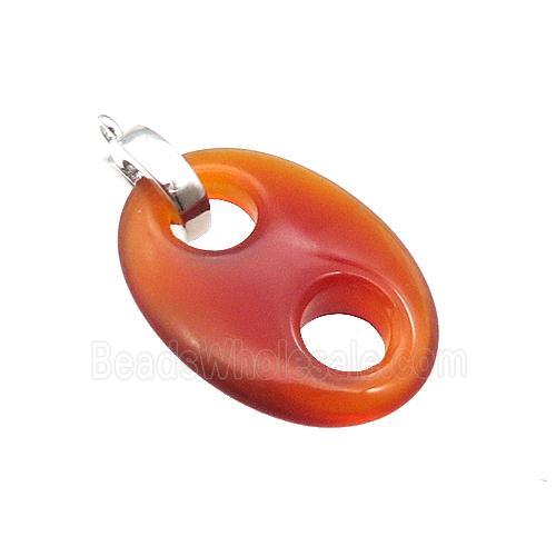 Red Carnelian Agate Pignose Pendant