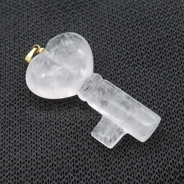 Clear Quartz Key Pendant
