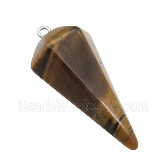 Natural Tiger Eye Stone Pendulum Pendant