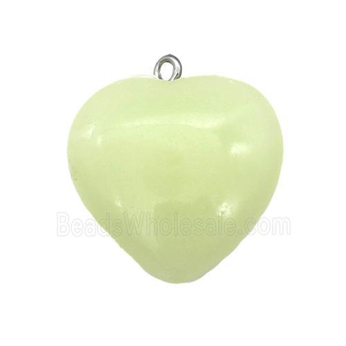 Synthetic Noctilucent Stone Heart Pendant