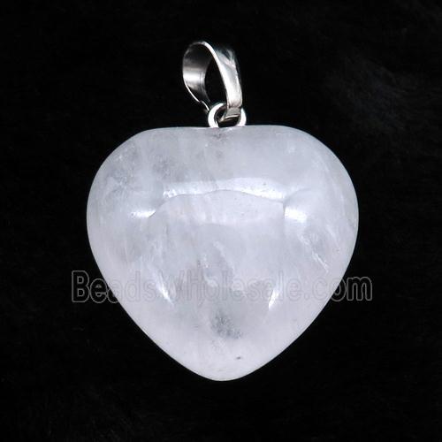 Clear Quartz Heart Pendant
