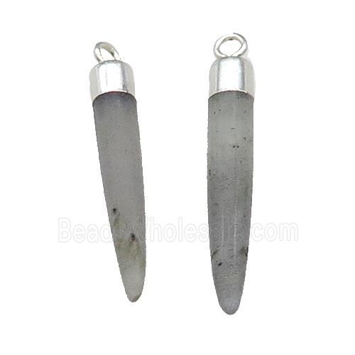 Labradorite Bullet Pendant Silver Plated