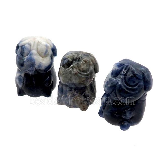 Blue Sodalite Sharpei Dog No Hole