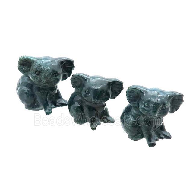 Moss Agate Koala No Hole