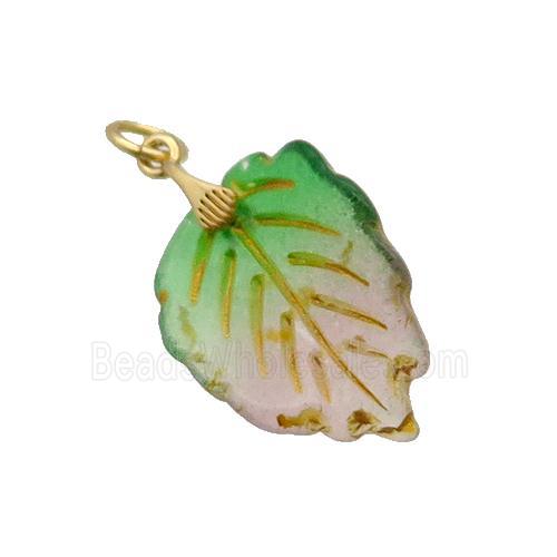 Acrylic Leaf Pendant Multicolor