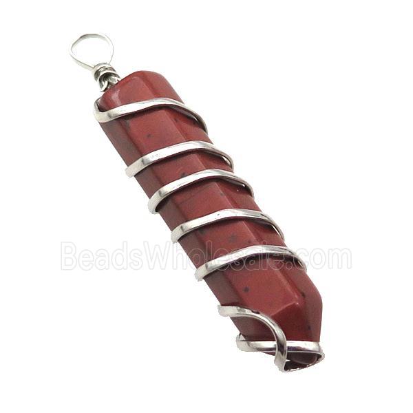 Red Jasper Bullet Pendant Wire Wrapped