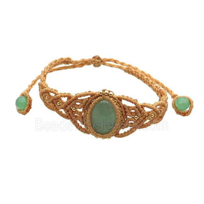 Green Aventurine Macrame Bracelet Adjustable