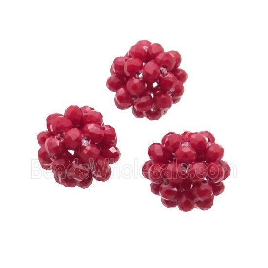 Red Crystal Glass Ball Cluster Beads