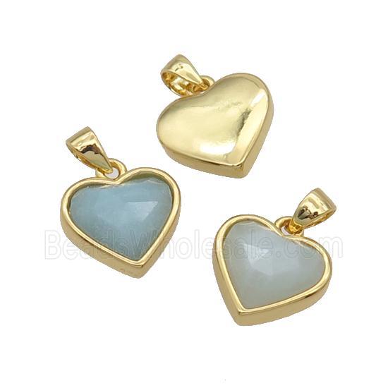 Amazonite Heart Pendant Gold Plated